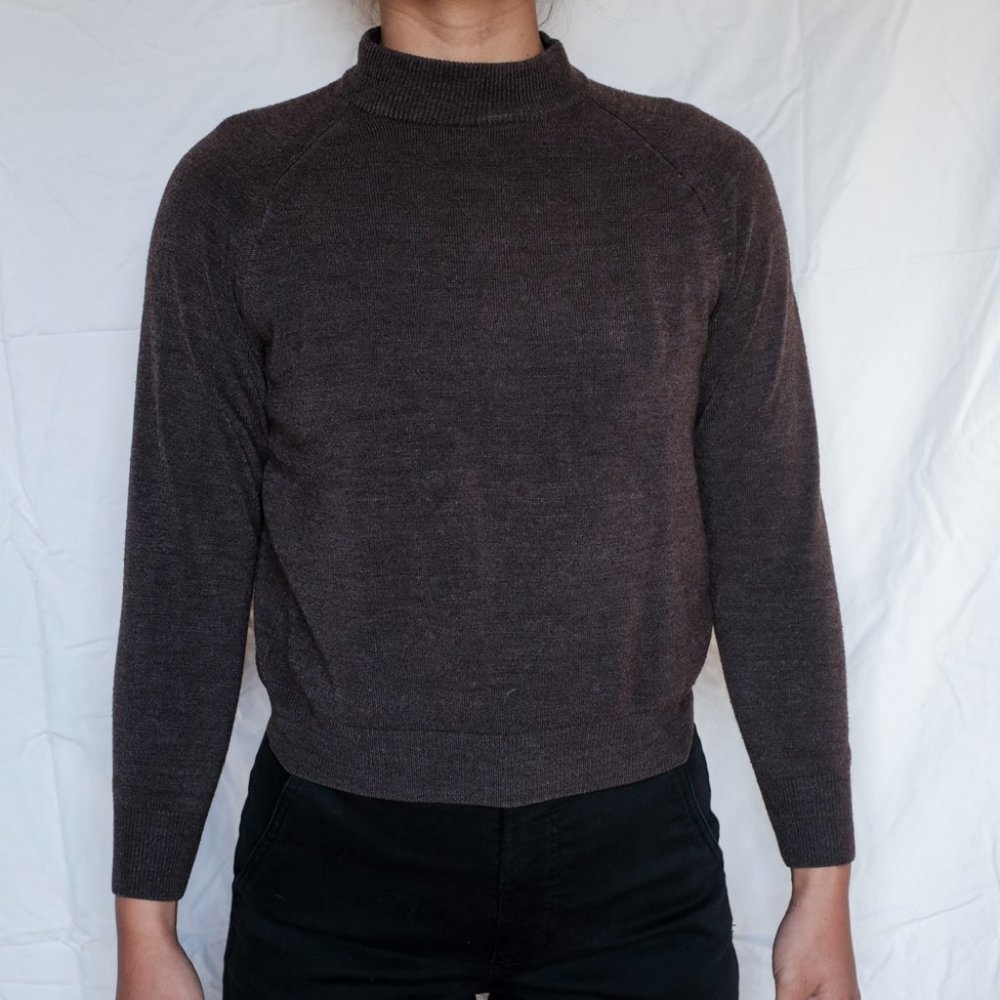 brown turtleneck